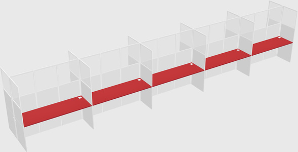Shared rectangular cubicle