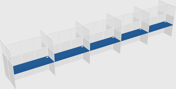Shared rectangular cubicle