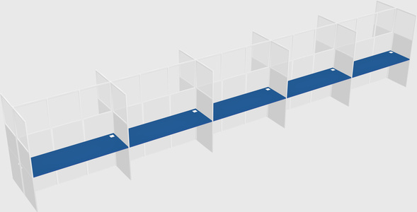 Shared rectangular cubicle