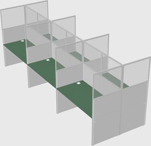 Shared rectangular cubicle