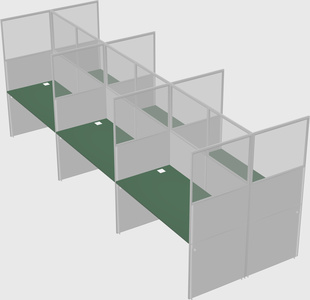 Shared rectangular cubicle