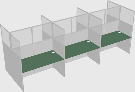 Shared rectangular cubicle