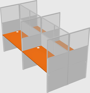 Shared rectangular cubicle