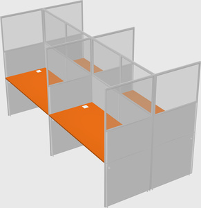 Shared rectangular cubicle