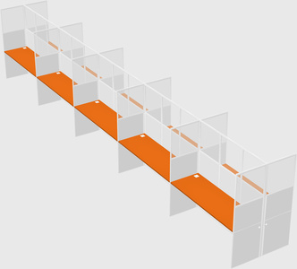Shared rectangular cubicle