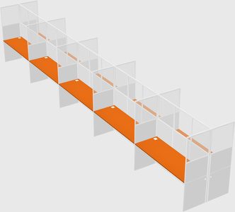 Shared rectangular cubicle