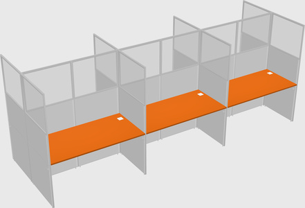 Shared rectangular cubicle