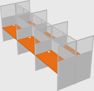 Shared rectangular cubicle