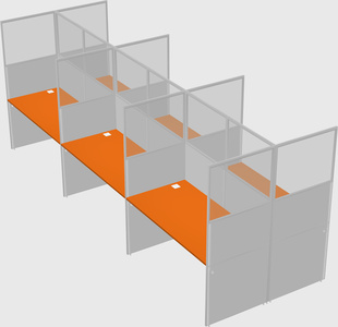 Shared rectangular cubicle
