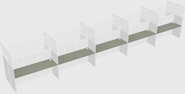 Shared rectangular cubicle