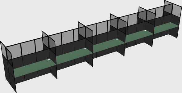 Shared rectangular cubicle