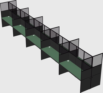Shared rectangular cubicle