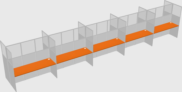 Shared rectangular cubicle