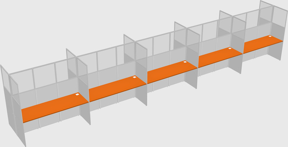 Shared rectangular cubicle