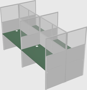Shared rectangular cubicle