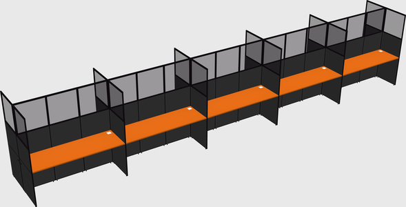 Shared rectangular cubicle