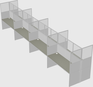 Shared rectangular cubicle