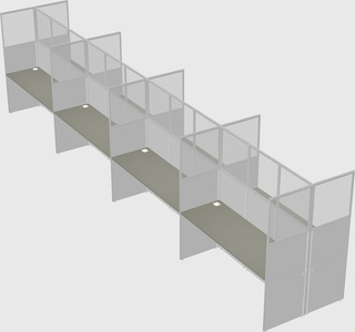 Shared rectangular cubicle