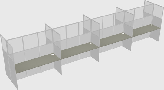 Shared rectangular cubicle