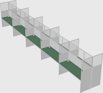 Shared rectangular cubicle