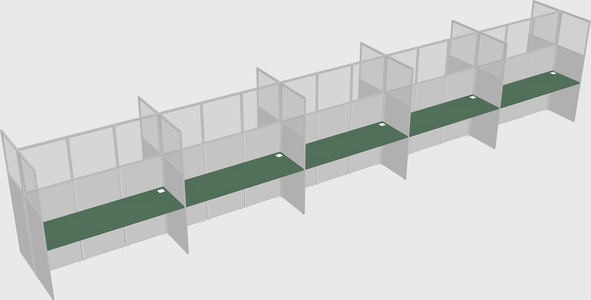 Shared rectangular cubicle