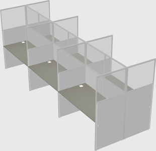 Shared rectangular cubicle