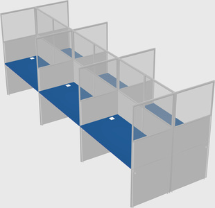 Shared rectangular cubicle
