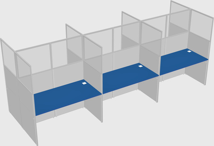 Shared rectangular cubicle