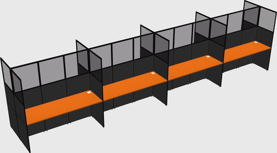 Shared rectangular cubicle