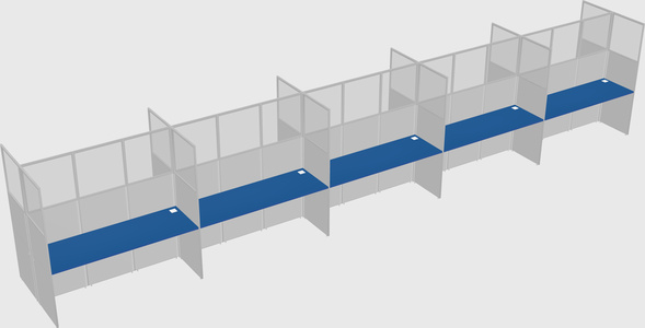 Shared rectangular cubicle