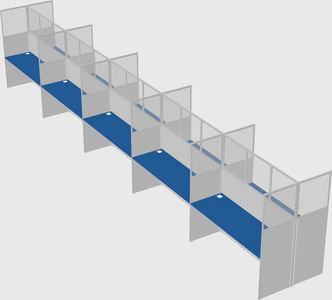 Shared rectangular cubicle