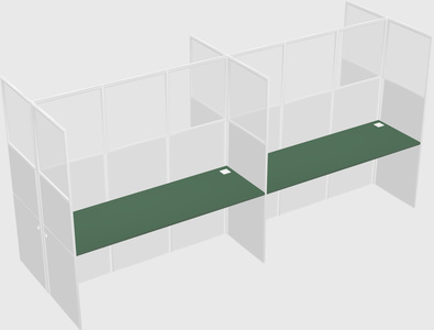 Shared rectangular cubicle
