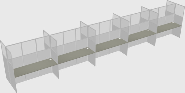 Shared rectangular cubicle
