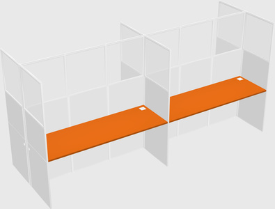 Shared rectangular cubicle
