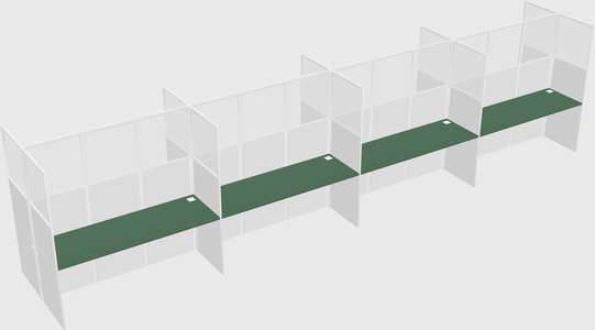 Shared rectangular cubicle