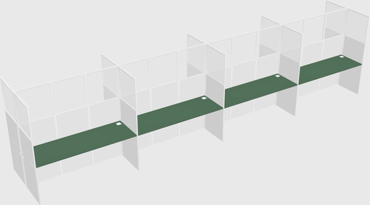 Shared rectangular cubicle