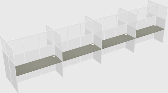 Shared rectangular cubicle