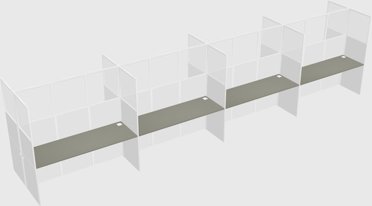 Shared rectangular cubicle