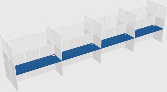 Shared rectangular cubicle