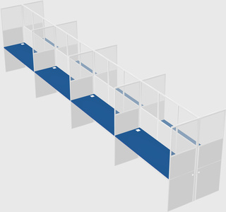 Shared rectangular cubicle