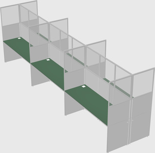 Shared rectangular cubicle