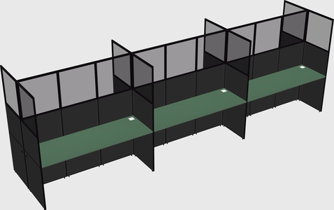 Shared rectangular cubicle