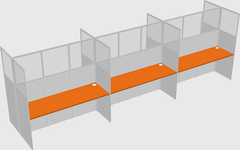 Shared rectangular cubicle