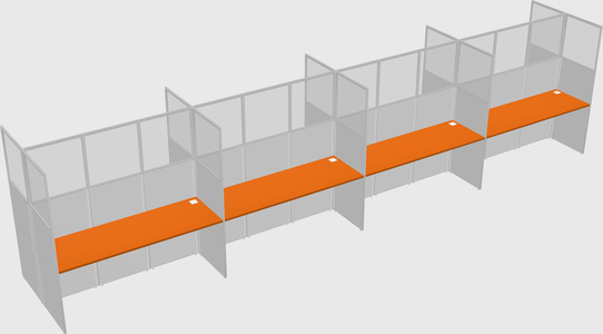 Shared rectangular cubicle