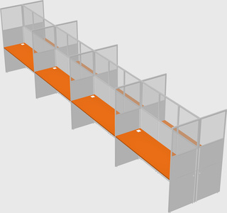 Shared rectangular cubicle