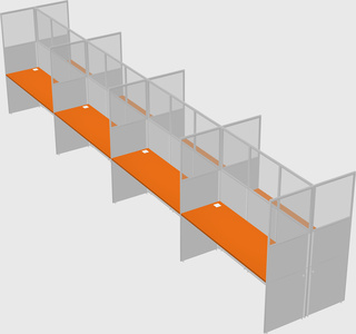 Shared rectangular cubicle