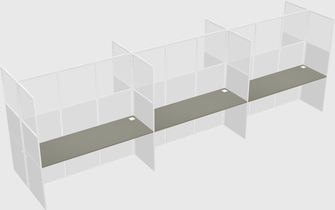 Shared rectangular cubicle