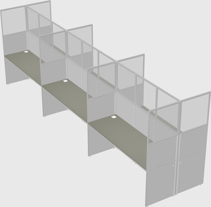 Shared rectangular cubicle