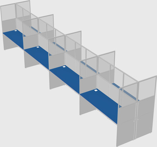 Shared rectangular cubicle