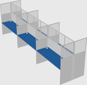 Shared rectangular cubicle